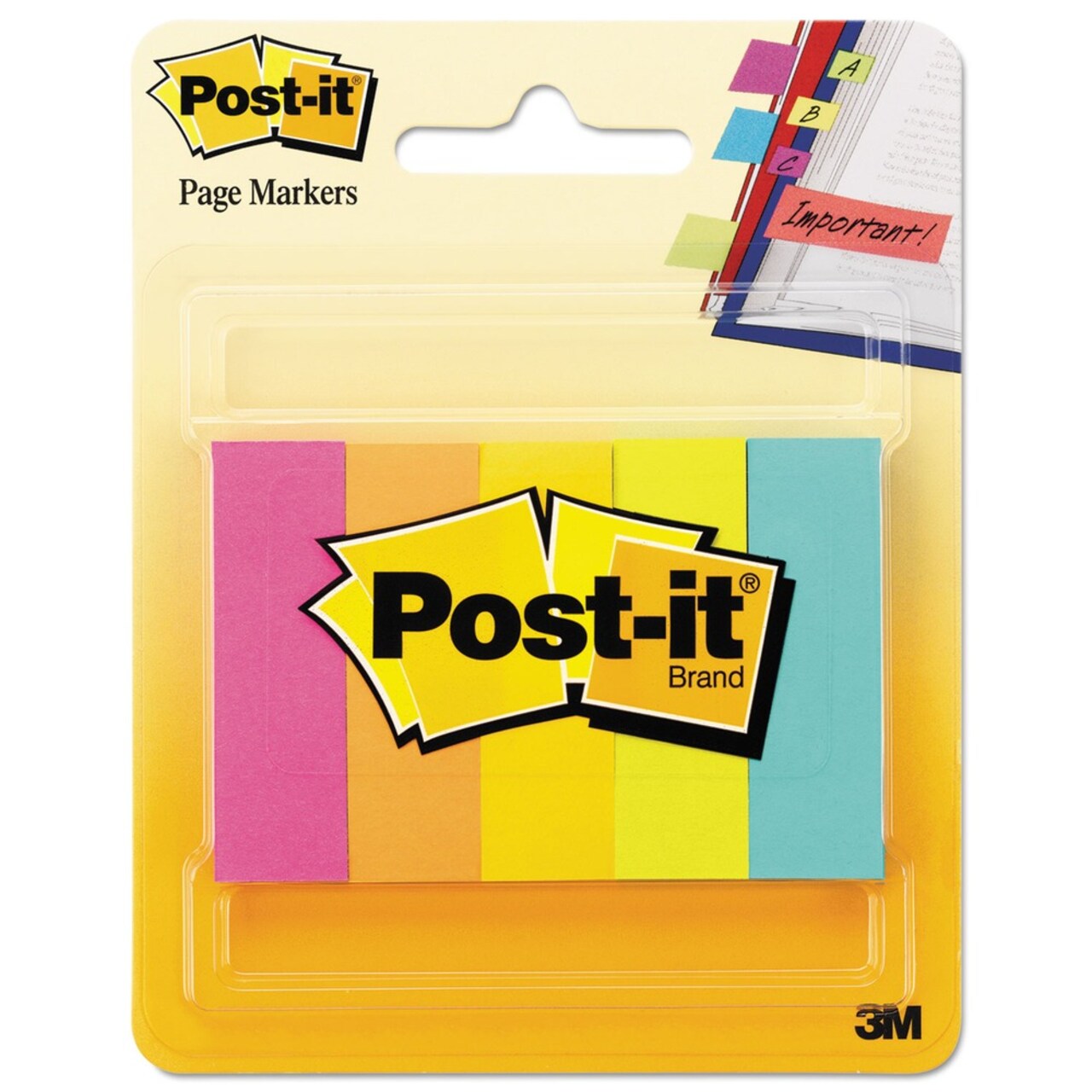 Post-it 100 Flags Assorted Brights Page Flag Markers (500/Pack)